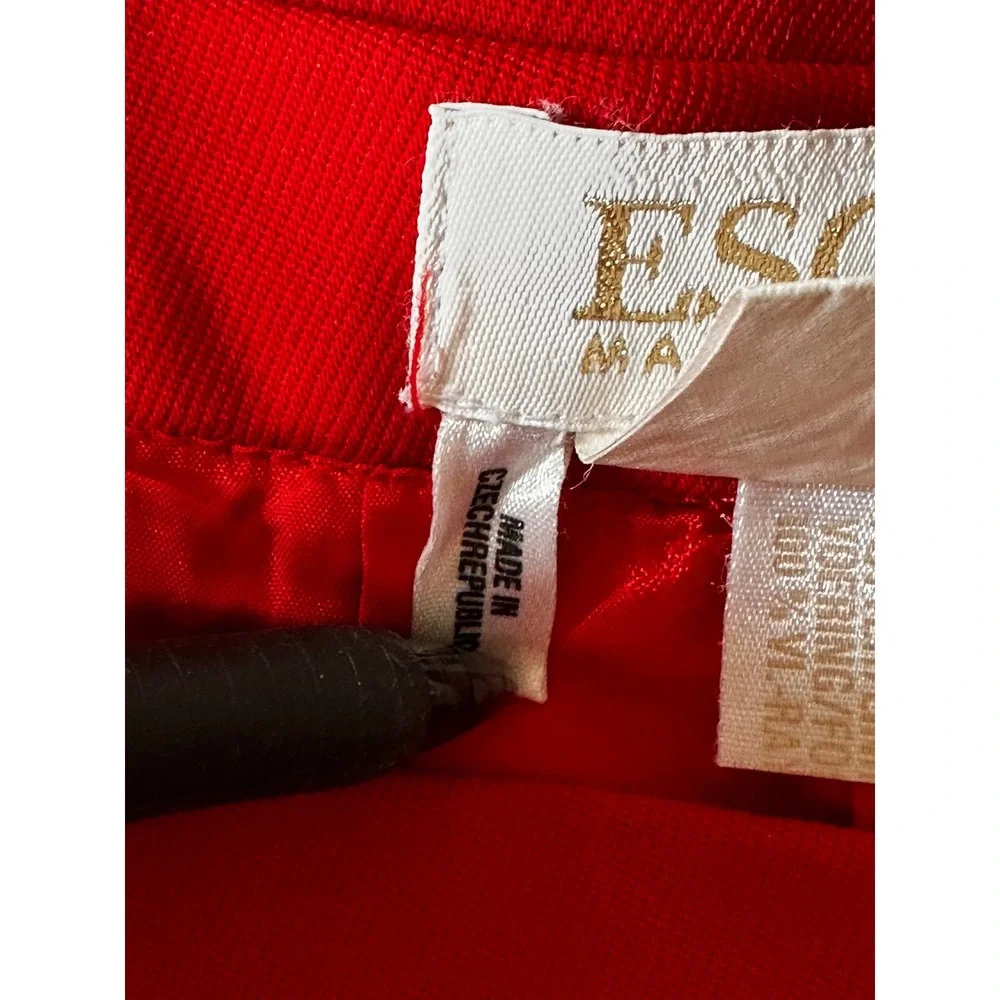 ESCADA Vintage US med Margaretha Ley Red Wool Pencil Skirt‎ Size 38